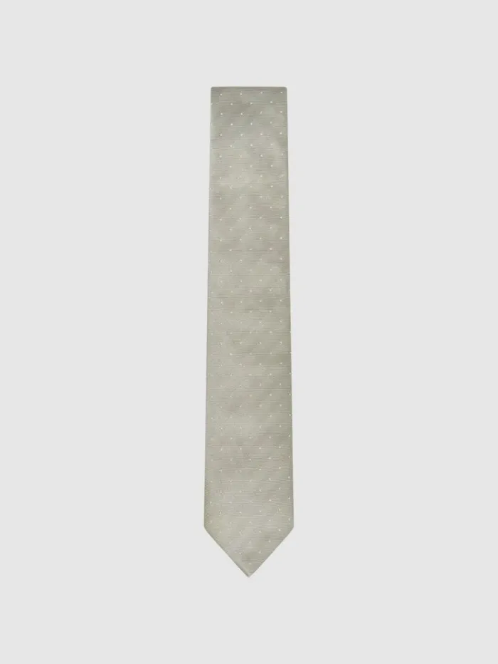 REISS Ties and Pocket Squares Men Polka Dot Tie Champagne