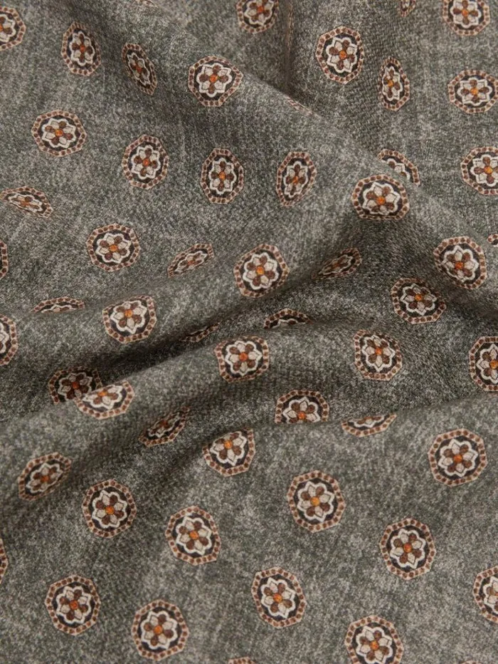 REISS Ties and Pocket Squares Men Reversible Silk Pocket Square Charcoalburnt Orange