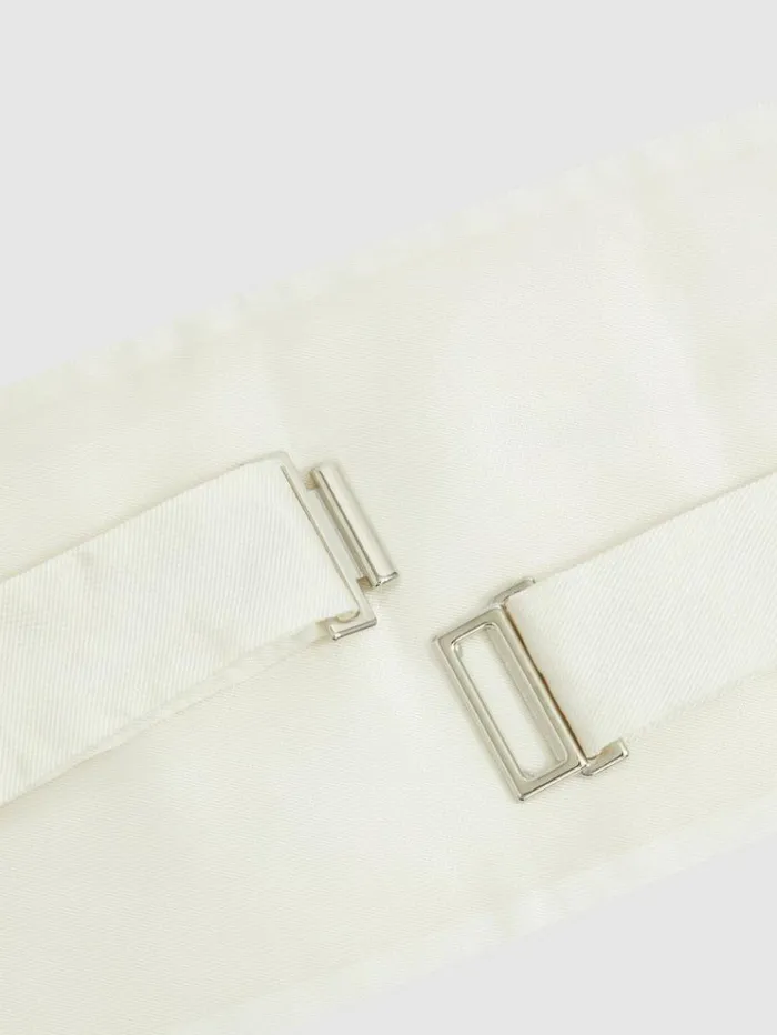 REISS Ties and Pocket Squares Men Silk Cummerbund Ivory