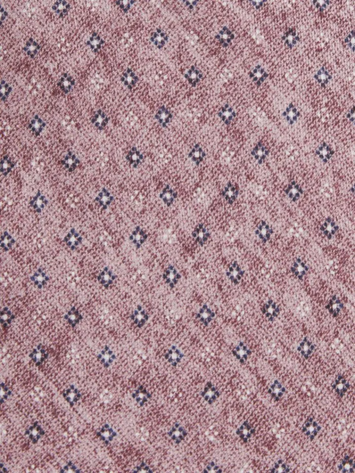 REISS Ties and Pocket Squares Men Silk Geometric Print Tie Dusty Pink