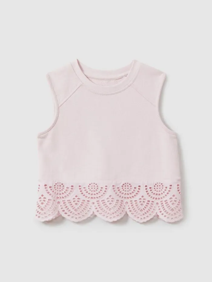 REISS Tops and TShirts Children Cotton Broderie Top CoOrd Pink REISS Tops and TShirts Children Cotton Broderie Top CoOrd Pink