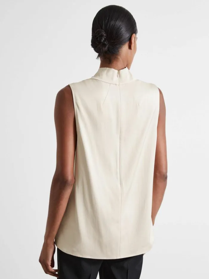 REISS Tops Women Atelier Satin CowlNeck Top Ivory
