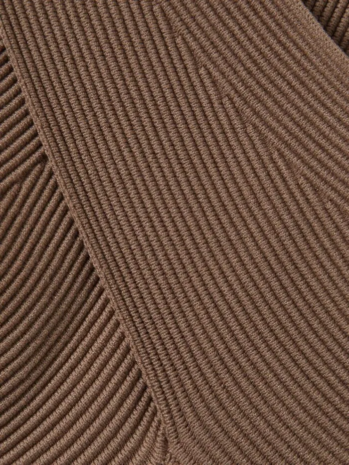 REISS Tops Women Ribbed CrossOver Vest Neutral