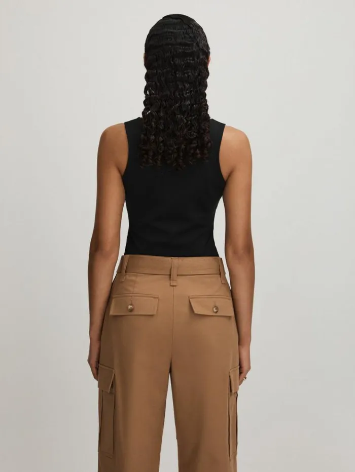 REISS Tops Women Scuba Scoop Neck Vest Black