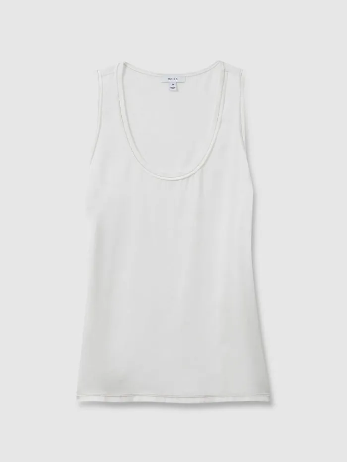 REISS Tops Women Silk Front Vest White