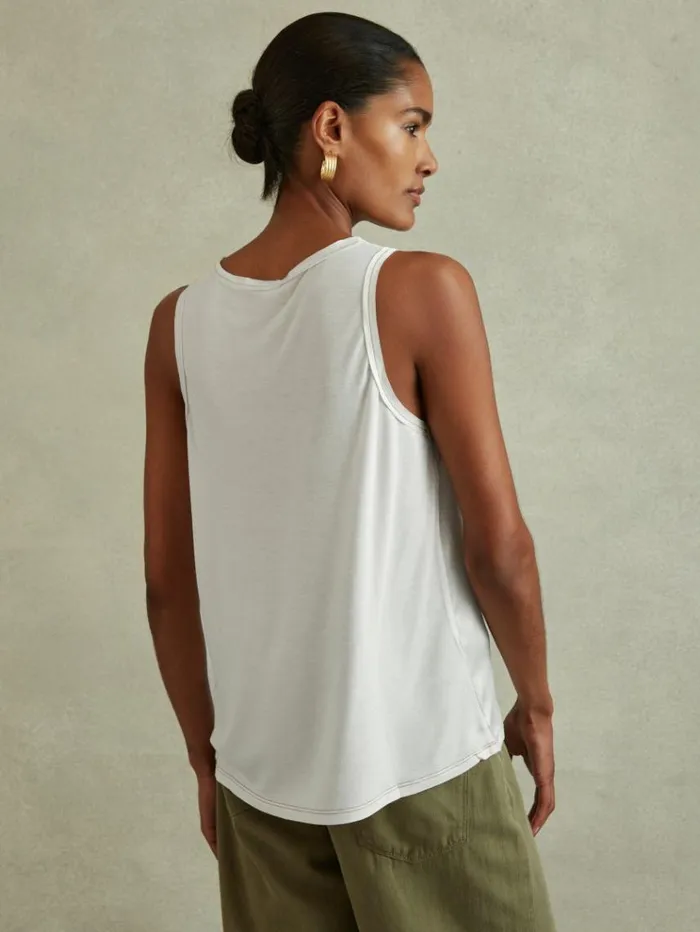 REISS Tops Women Silk Front Vest White