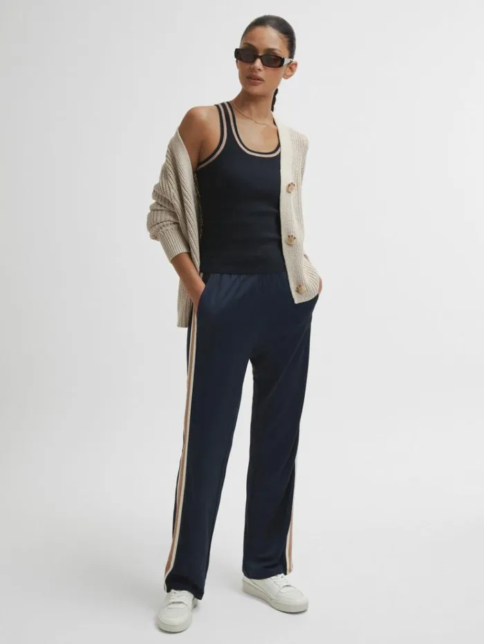 REISS Tops Women The Upside Cotton Blend Tank Top Navy