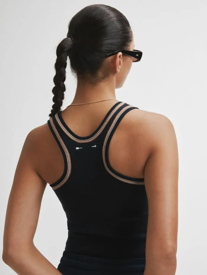 REISS Tops Women The Upside Cotton Blend Tank Top Navy