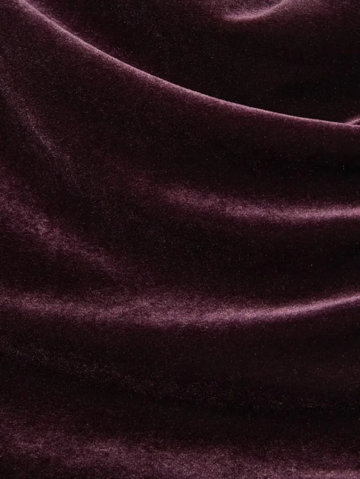 REISS Tops Women Velvet Drape OffShoulder Top Berry