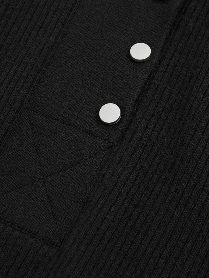 REISS Tops Women Wool Blend Button Detail Top Black