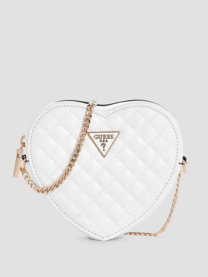 Rianee Heart Crossbody Bag White Multi Women Handbags GUESS