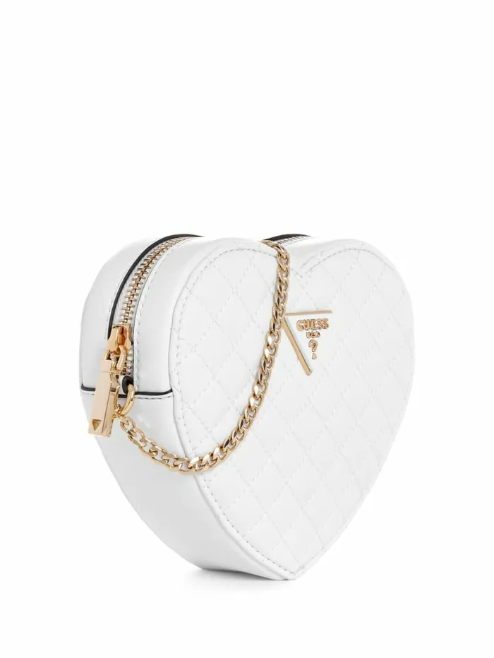 Rianee Heart Crossbody Bag White Multi Women Handbags GUESS Rianee Heart Crossbody Bag White Multi Women Handbags GUESS