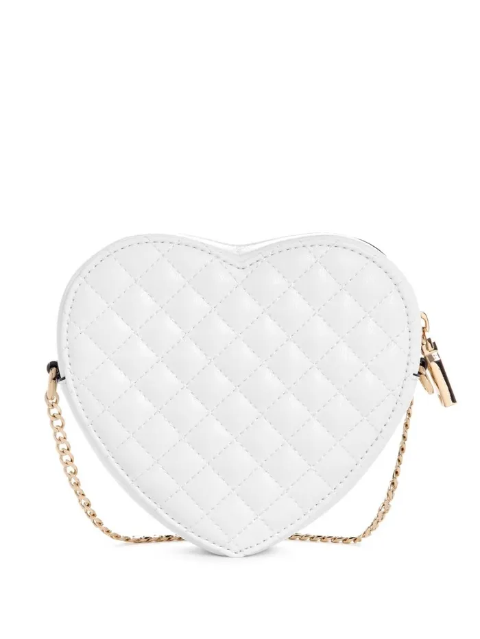 Rianee Heart Crossbody Bag White Multi Women Handbags GUESS Rianee Heart Crossbody Bag White Multi Women Handbags GUESS