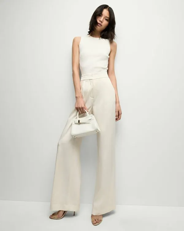 Robinne WideLeg Pant Dove Women Veronica Beard Pants