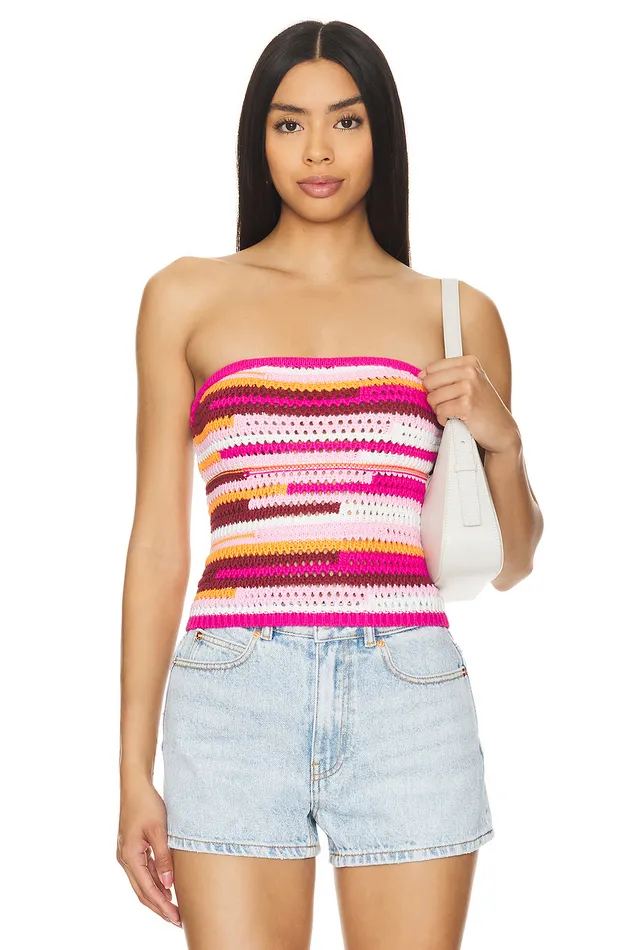 Rosalind Tube Top Pink and Orange Multi Women Lovers and Friends Tops