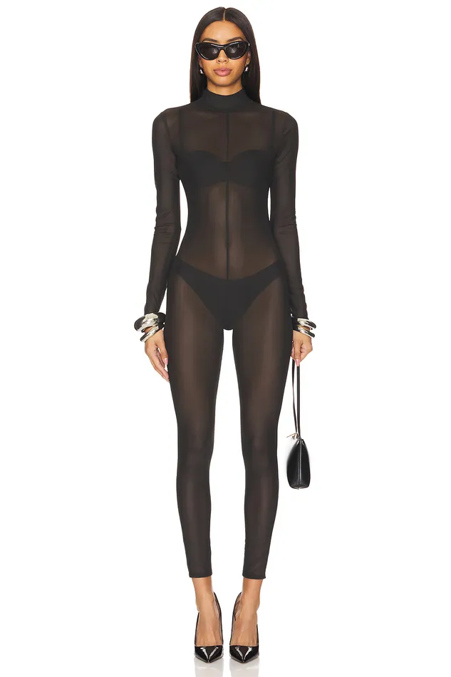 Rumi Mesh Jumpsuit Black Women Lovers and Friends Jumpsuits