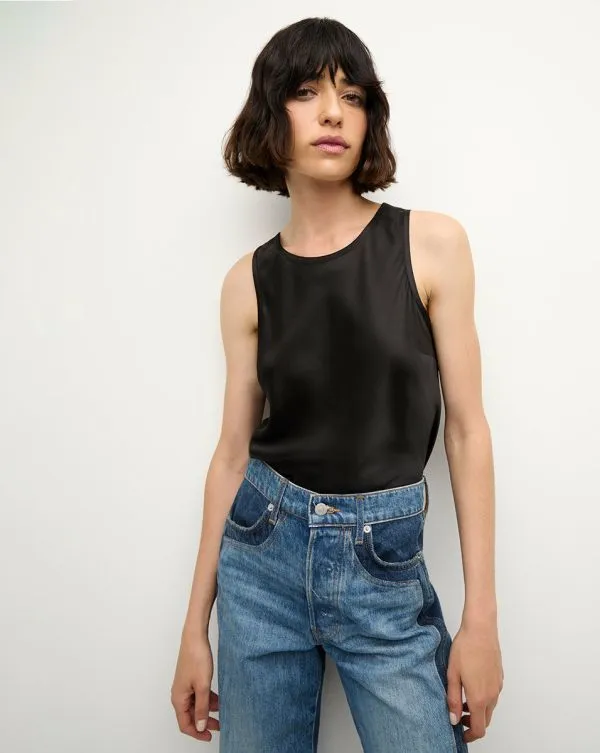 Sabrina StretchSilk Tank Black Women Veronica Beard Tops