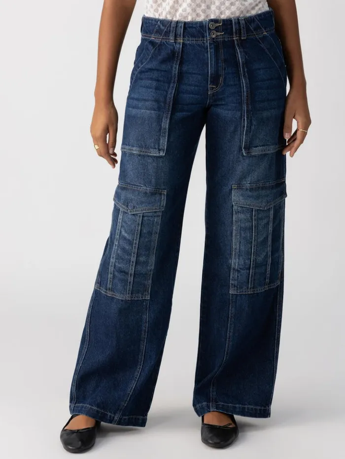 Sanctuary Clothing Denim Women Level Up Standard Rise Cargo Pant Crescent
