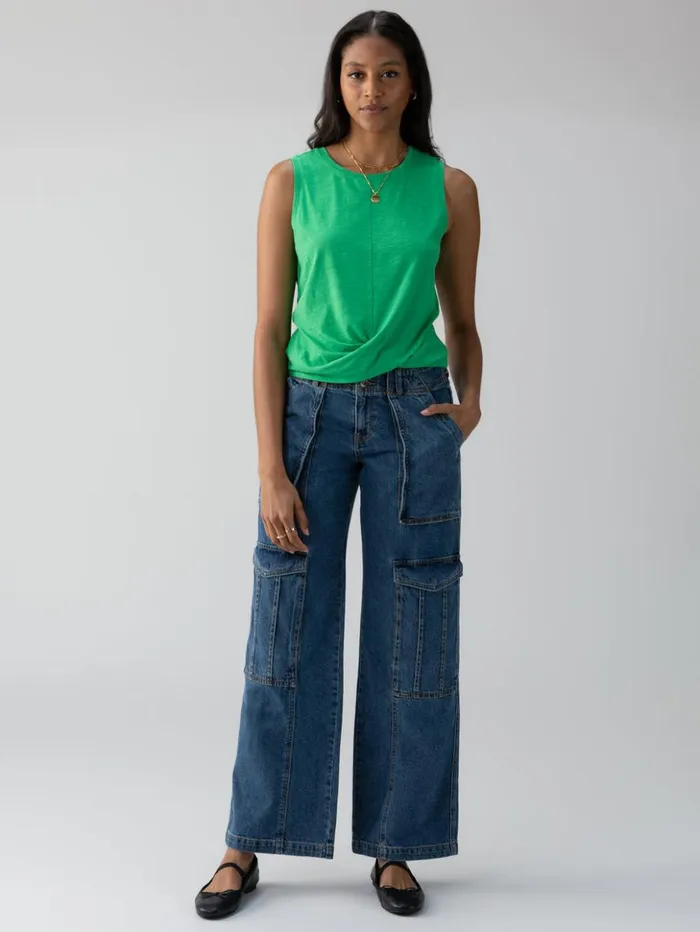 Sanctuary Clothing Denim Women Level Up Standard Rise Denim Cargo Pant Oasis Sanctuary Clothing Denim Women Level Up Standard Rise Denim Cargo Pant Oasis