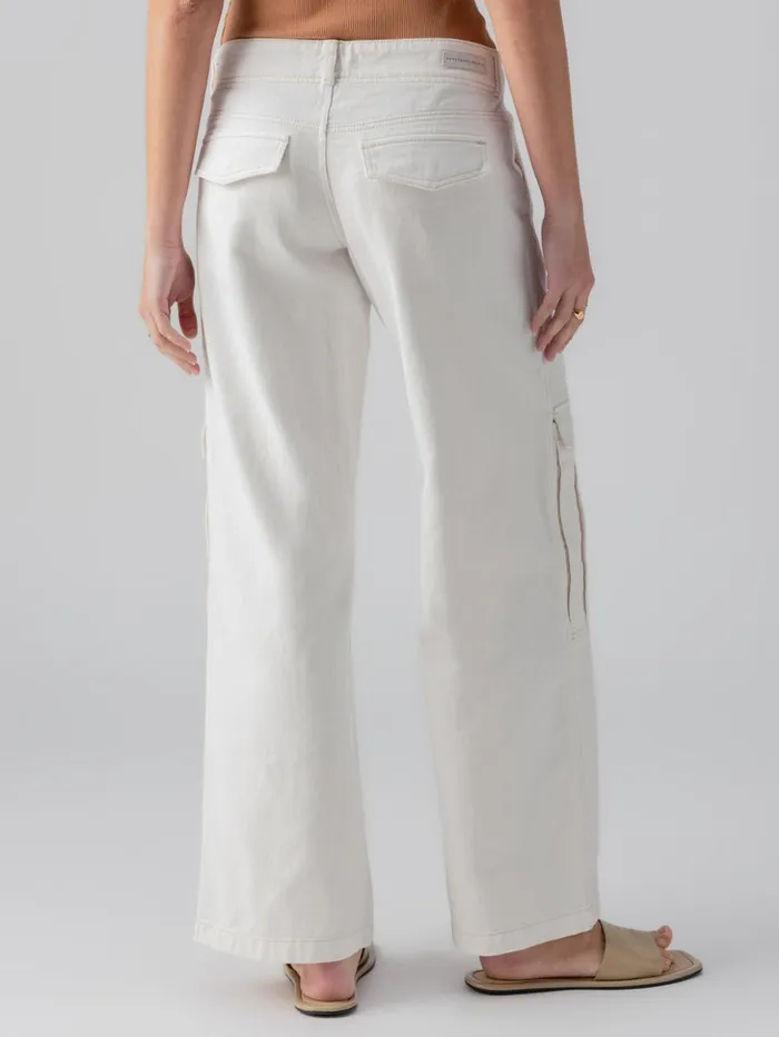 Sanctuary Clothing Denim Women Level Up Standard Rise Denim Cargo Pant Powdered Sugar