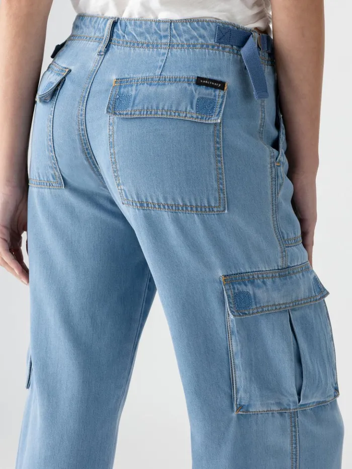 Sanctuary Clothing Denim Women Reissue Cargo Standard Rise Pant Sun Drenched