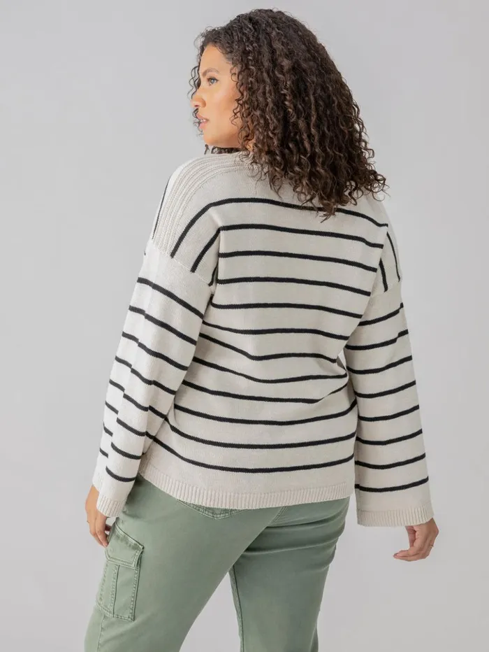 Sanctuary Clothing Inclusive Women Chill Vibes Sweater Chalk Black Stripe Inclusive Collection