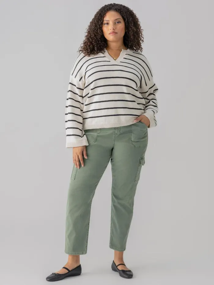 Sanctuary Clothing Inclusive Women Chill Vibes Sweater Chalk Black Stripe Inclusive Collection