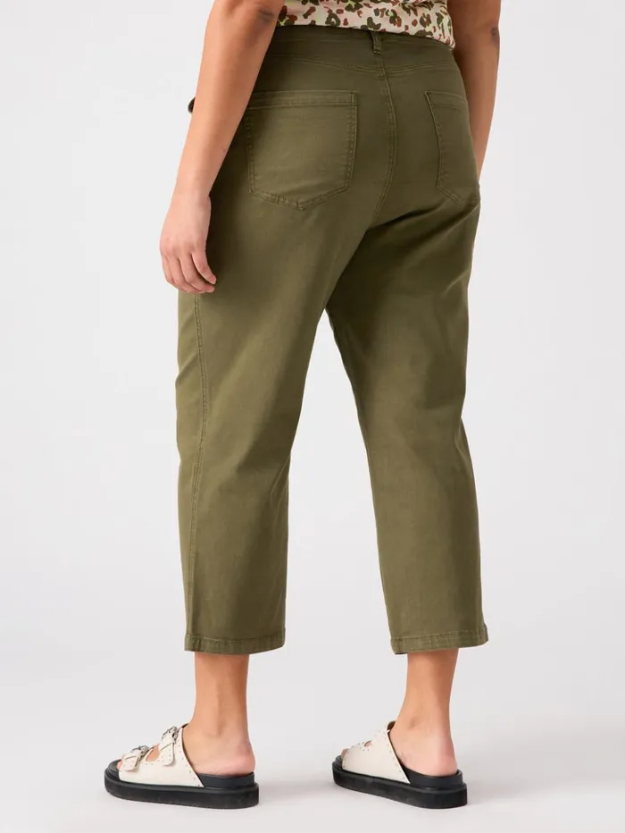 Sanctuary Clothing Inclusive Women Vacation Crop High Rise Pant Burnt Olive Inclusive Collection