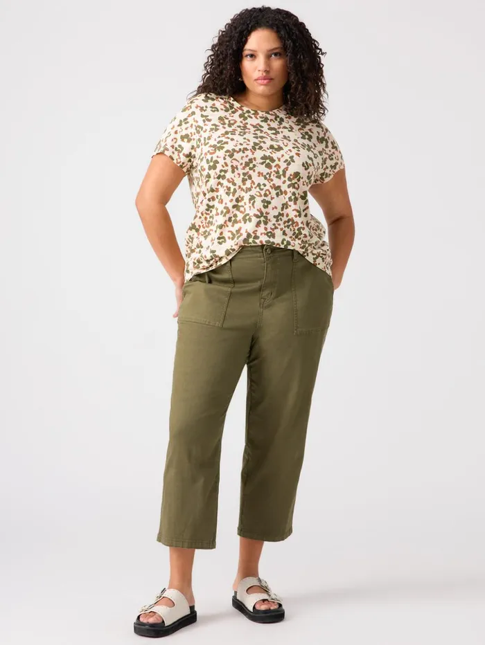 Sanctuary Clothing Inclusive Women Vacation Crop High Rise Pant Burnt Olive Inclusive Collection