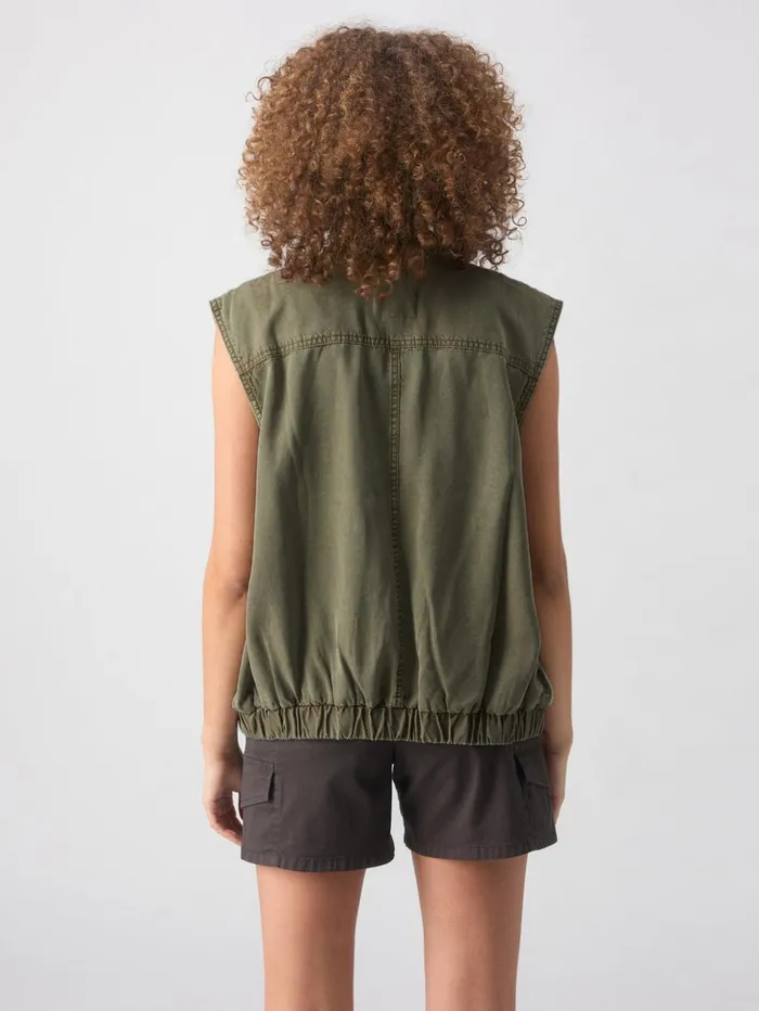 Sanctuary Clothing Jackets and Outerwear Women Field Utility Vest Washed Olive