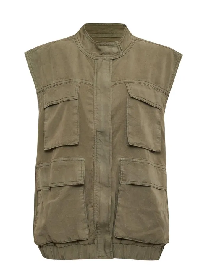 Sanctuary Clothing Jackets and Outerwear Women Field Utility Vest Washed Olive