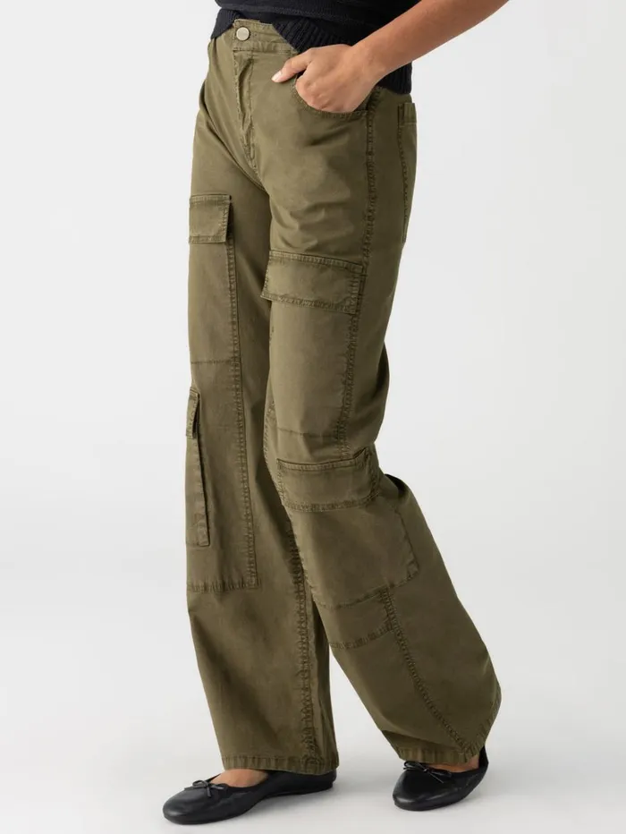 Sanctuary Clothing Pants Women Low Slung Y2K Standard Rise Cargo Pant Mossy Green