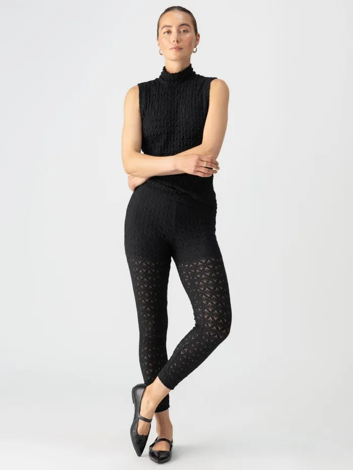 Sanctuary Clothing Pants Women Pucker Up Lace Runway Standard Rise Legging Black Sanctuary Clothing Pants Women Pucker Up Lace Runway Standard Rise Legging Black