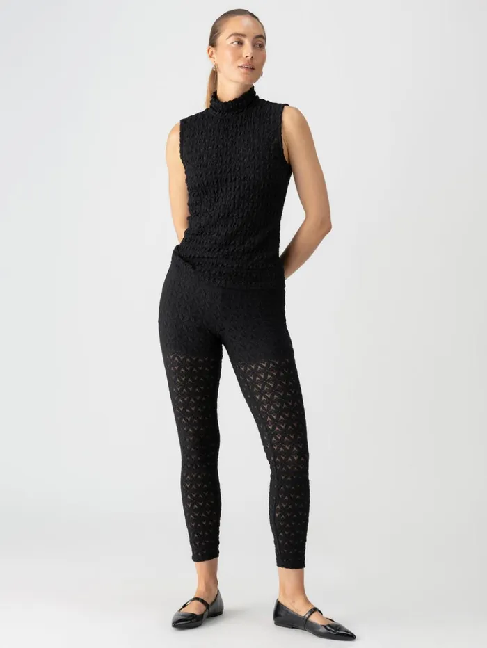 Sanctuary Clothing Pants Women Pucker Up Lace Runway Standard Rise Legging Black Sanctuary Clothing Pants Women Pucker Up Lace Runway Standard Rise Legging Black