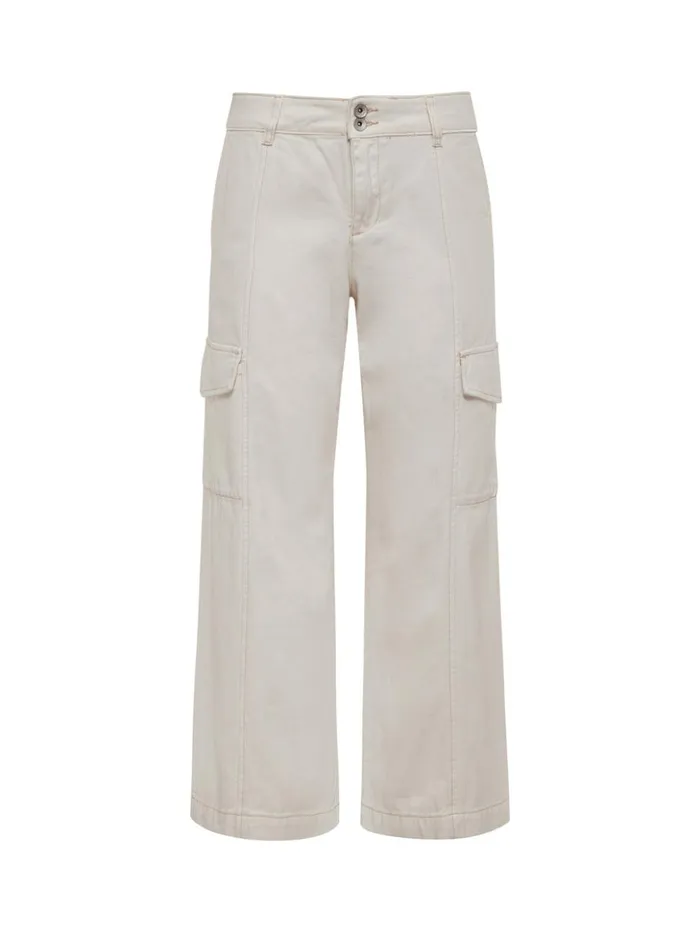 Sanctuary Clothing Pants Women Rebel Wide Leg Standard Rise Crop Pant Powdered Sugar