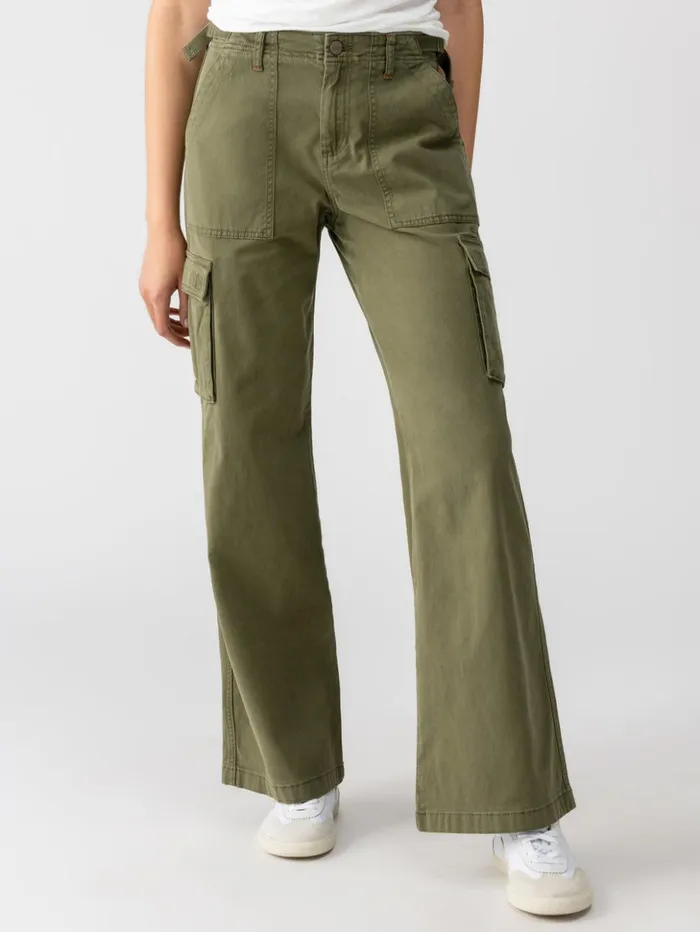 Sanctuary Clothing Pants Women Reissue Cargo Standard Rise Pant Mossy Green
