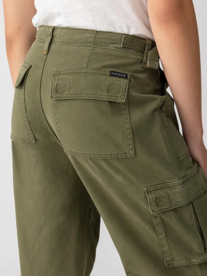 Sanctuary Clothing Pants Women Reissue Cargo Standard Rise Pant Mossy Green