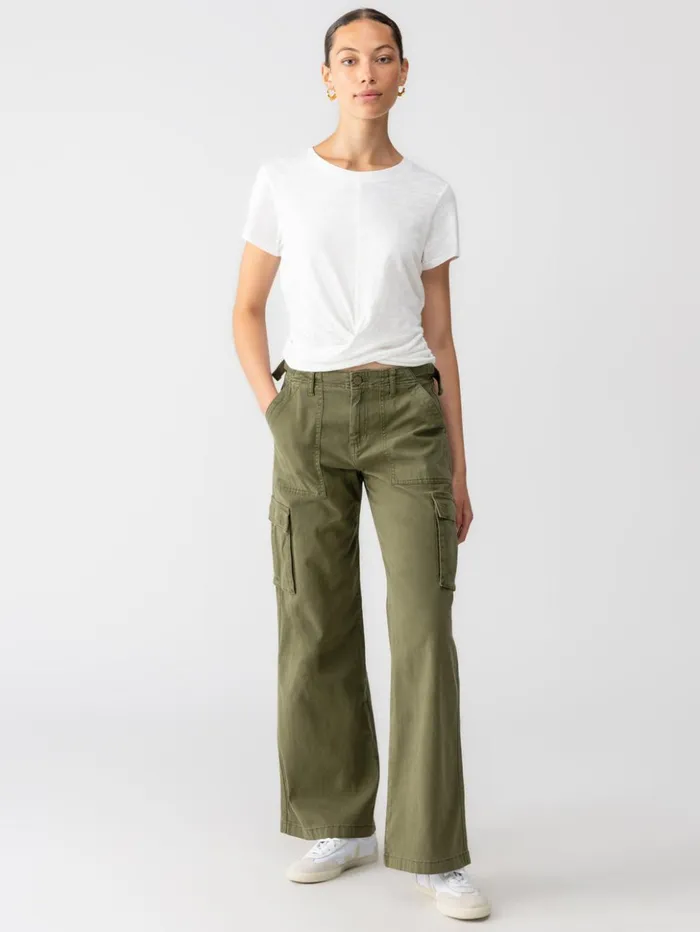 Sanctuary Clothing Pants Women Reissue Cargo Standard Rise Pant Mossy Green