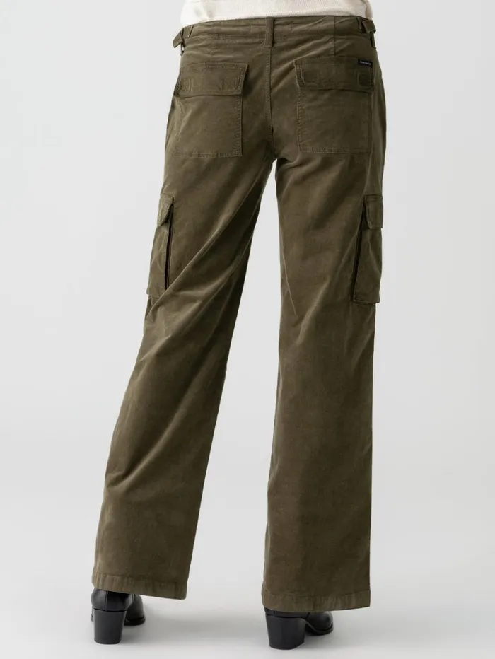 Sanctuary Clothing Pants Women Reissue Corduroy Cargo Standard Rise Pant Burnt Olive