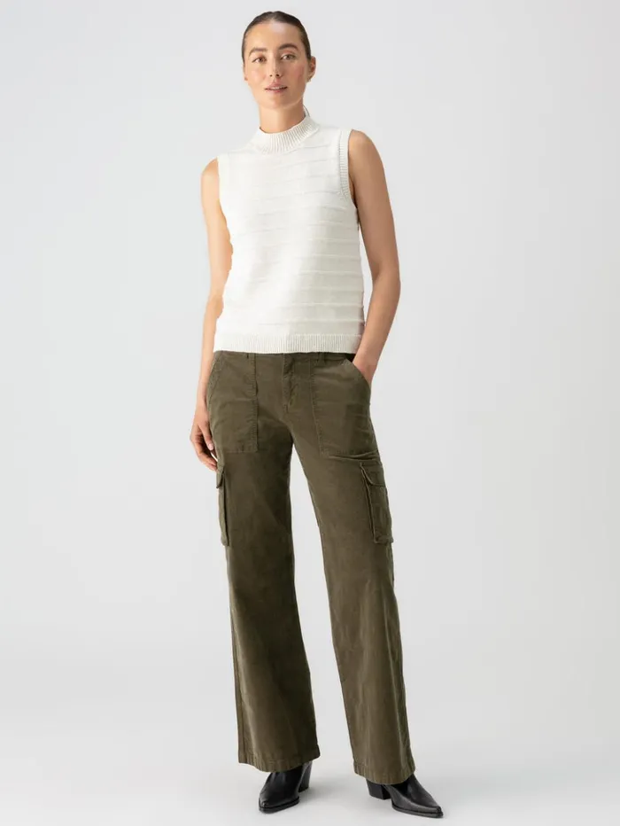 Sanctuary Clothing Pants Women Reissue Corduroy Cargo Standard Rise Pant Burnt Olive