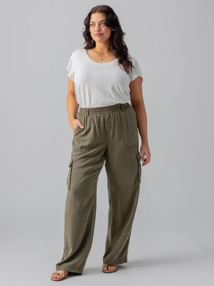 Sanctuary Clothing Pants Women Relaxed Reissue Cargo Standard Rise Pant Burnt Olive Inclusive Collection