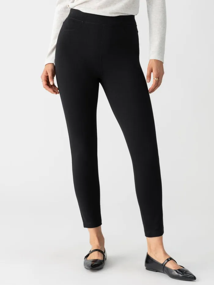 Sanctuary Clothing Pants Women Runway Semi High Rise Legging Black