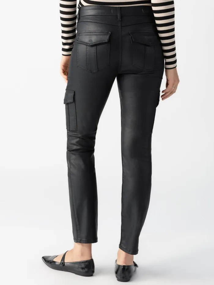 Sanctuary Clothing Pants Women Sculpted Hayden Cargo Standard Rise Pant Slick Black
