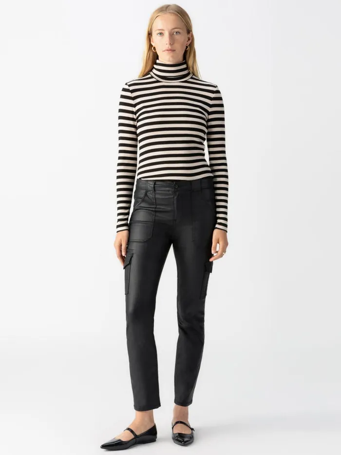 Sanctuary Clothing Pants Women Sculpted Hayden Cargo Standard Rise Pant Slick Black
