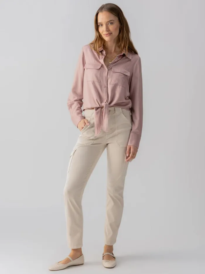 Sanctuary Clothing Pants Women Sculpted Hayden Slim Straight Standard Rise Pant Toasted Almond