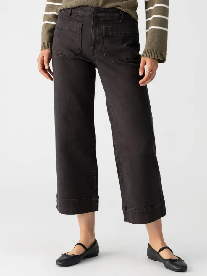 Sanctuary Clothing Pants Women The Marine Standard Rise Denim Pant Obsidian