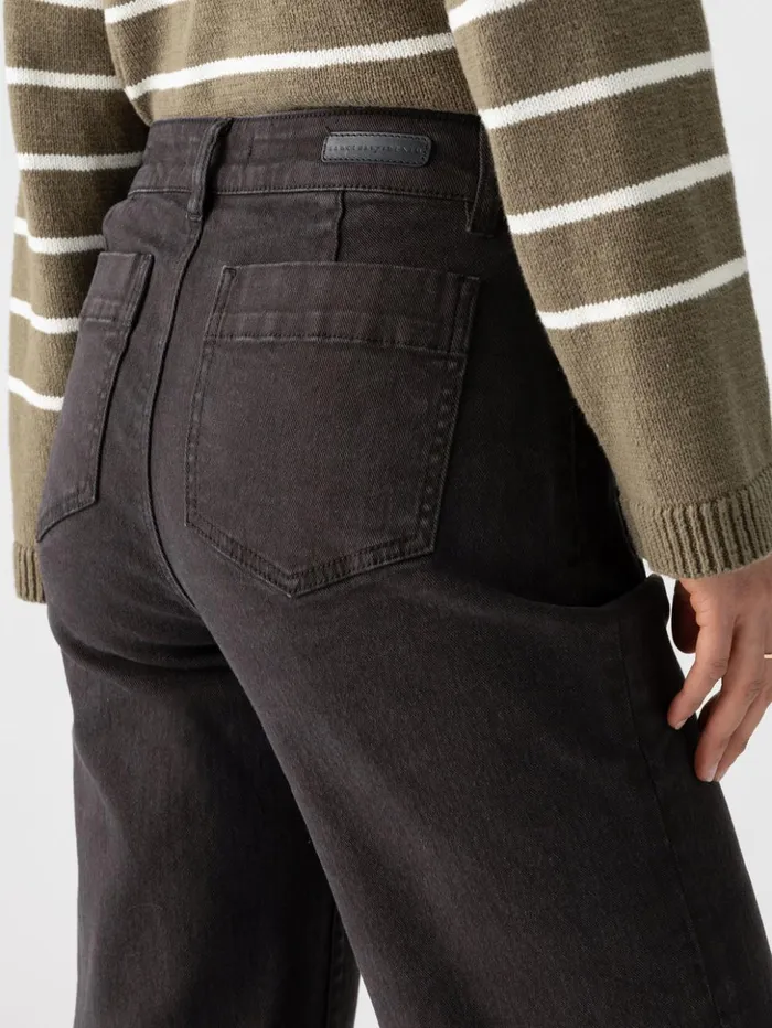 Sanctuary Clothing Pants Women The Marine Standard Rise Denim Pant Obsidian
