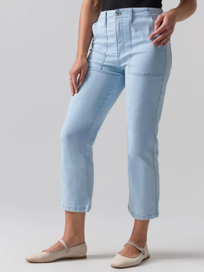 Sanctuary Clothing Pants Women Vacation Crop High Rise Pant Ultra Pale