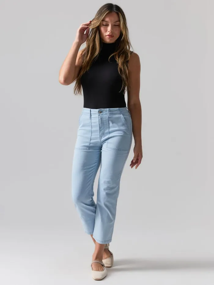 Sanctuary Clothing Pants Women Vacation Crop High Rise Pant Ultra Pale