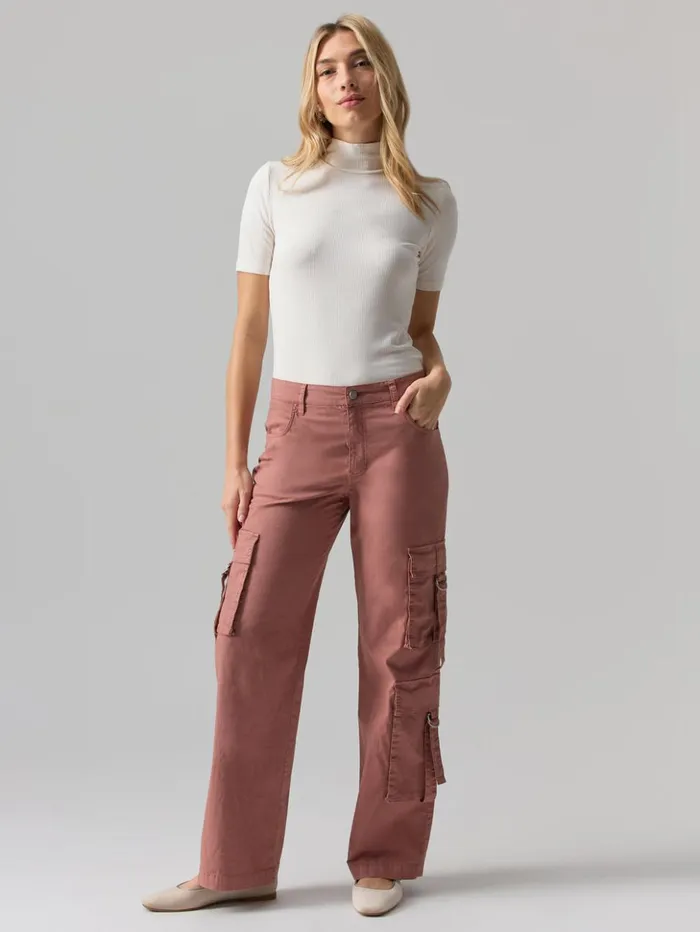 Sanctuary Clothing Pants Women Y2K Strappy Cargo Standard Rise Pant Ash Rose Sanctuary Clothing Pants Women Y2K Strappy Cargo Standard Rise Pant Ash Rose